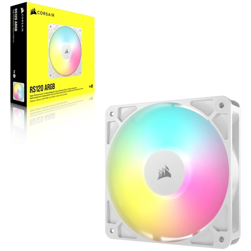 Image of Corsair RS120 ARGB 120mm PWM Fan in White