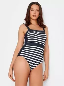 Image of Long Tall Sally Long Tall Sally Stripe Colourblock Swims, Blue, Size 12, Women