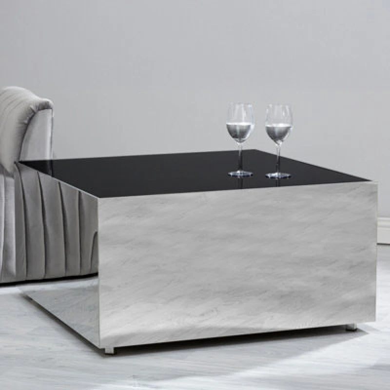 Image of Orsina Carlox Square Chrome Finish Coffee Table