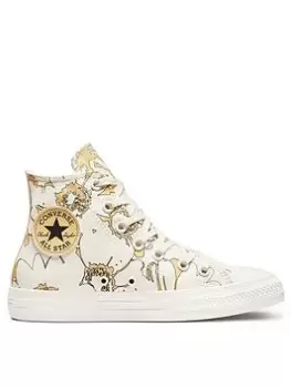 image of Converse Chuck Taylor All Star Summer Florals Canvas Hi - White/Yellow, Size 3, Women