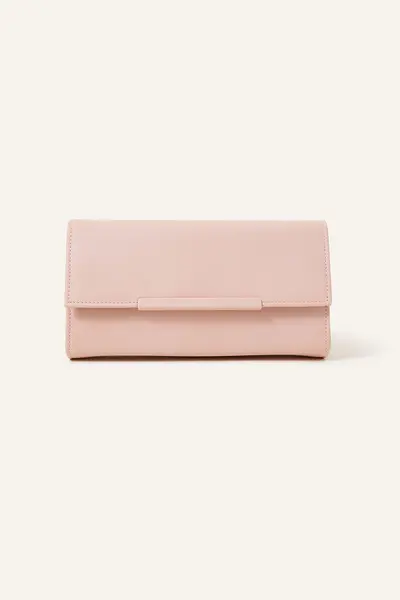 image of Accessorize Clean Bar Clutch Bag Nude