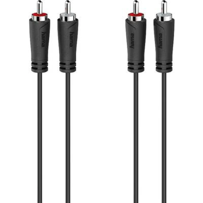 Image of Hama Hama 00205258 RCA Audio/phono Cable [2x RCA plug (phono) - 2x RCA plug (phono)] 3m Black 00205258