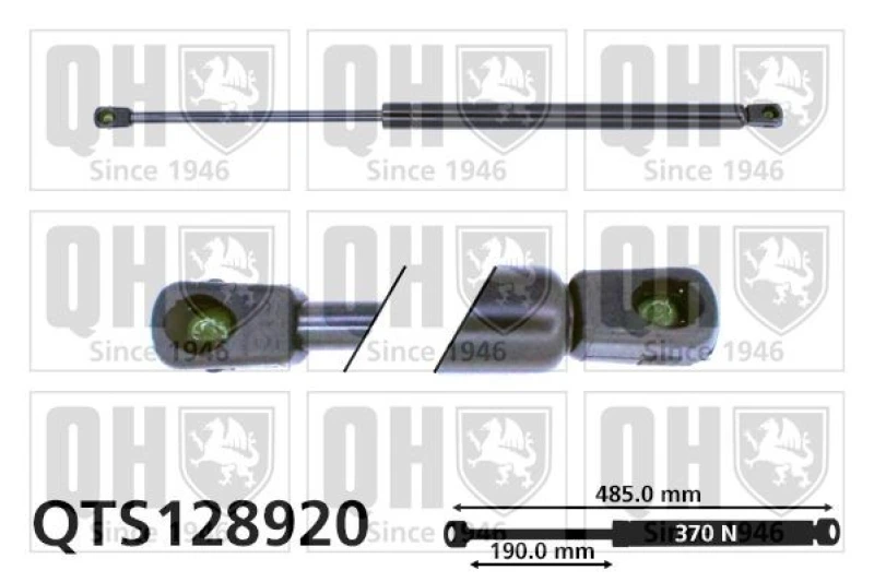 Image of QUINTON HAZELL Tailgate strut QUINTON HAZELL QTS128920