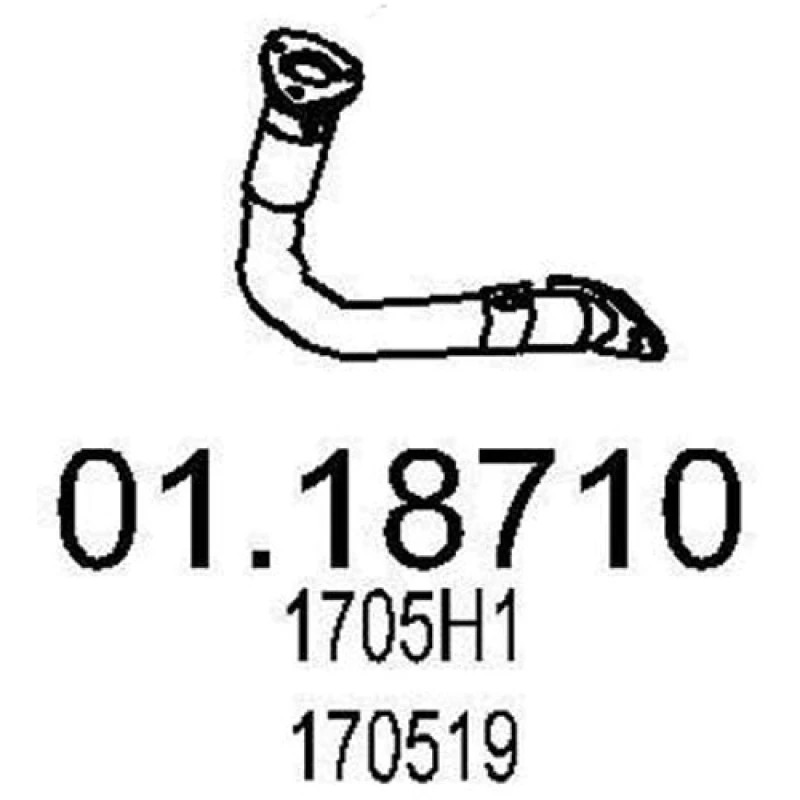 Image of MTS 01.18710 Exhaust Pipe Front, Length: 560mm Exhaust Pipe (17)