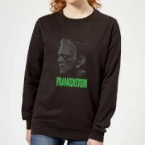 image of Universal Monsters Frankenstein Greyscale Womens Sweatshirt - Black