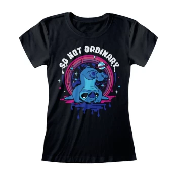 Image of Lilo & Stitch - Not Ordinary Womens Medium T-Shirt - Black