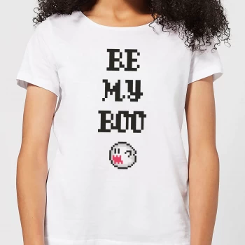 image of Super Mario Be My Boo Womens T-Shirt - White - 4XL