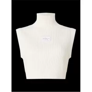 Image of Calvin Klein Jeans Badge Cropped Vest - White