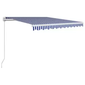 Image of Vidaxl Manual Retractable Awning 300X250cm - Blue And White
