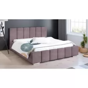 image of Lemela Bed Super King Plush Velvet Pink