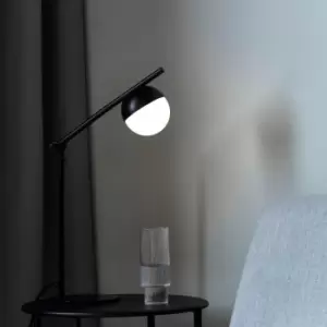 Image of Contina Indoor Living Dining Office Metal Table Lamp in Black (Diam) 10cm