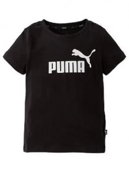 Image of Puma Boys Essential Logo Short Sleeve T-Shirt - Black
