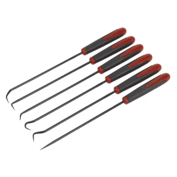 image of Genuine SEALEY AK5215 Pick & Hook Set 6pc Extra-Long