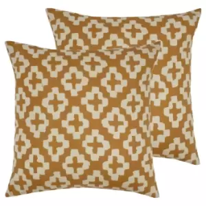 Image of Furn. Nomi Twin Pack Polyester Filled Cushions Mustard