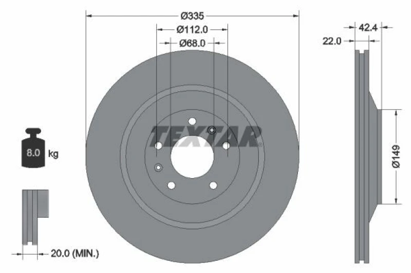 Image of Brake disc TEXTAR 92177005