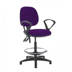 image of Jota draughtsmans chair with fixed arms - Tarot Purple