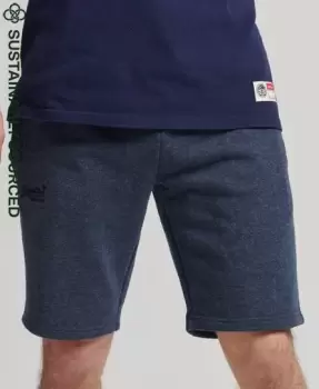 image of Superdry Mens Organic Cotton Vintage Logo Jersey Shorts Navy / Vintage Navy Marl - Size: L