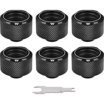 Image of Thermaltake Pacific C-PRO G1/4 PETG Tube 16mm OD Compression - Black (6-Pack Fittings) Water cooling - fittings