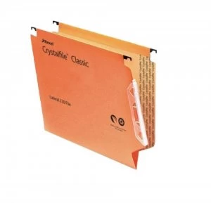 Image of Rexel Crystalfile Classic Lat File V-Base 15mm Orange PK50