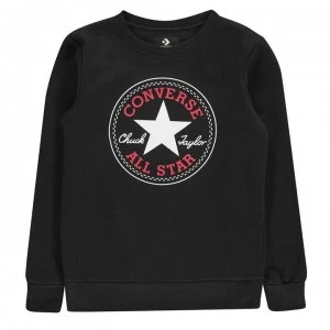 image of Converse Chuck Crew Sweatshirt Junior Boys - Black