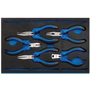 Image of Draper Precision Plier Set In 1/4 Drawer EVA Insert Tray (5 Piece)
