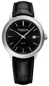 Image of Raymond Weil Mens Maestro Automatic Black Dial Watch