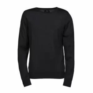 Image of Tee Jays Mens Knitted Crew Neck Sweater (2XL) (Black)