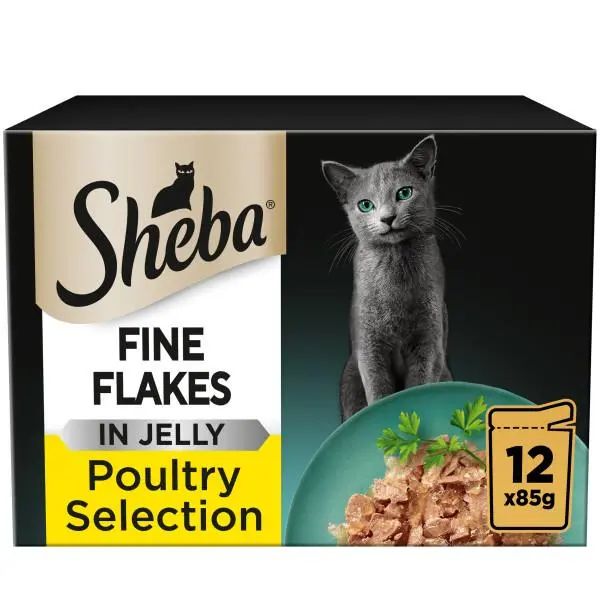 Sheba Fine Flakes Poultry Cat Food 40 x 85g