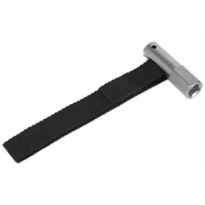 image of Sealey AK640 Oil Filter Strap Wrench 120mm Capacity 1/2"Sq Drive