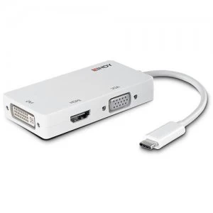 Image of Lindy 43273 cable interface/gender adapter USB-C HDMI/DVI/VGA White