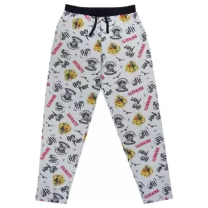 Image of Harry Potter Mens Hogwarts Crest Lounge Pants (M) (Grey/Black)