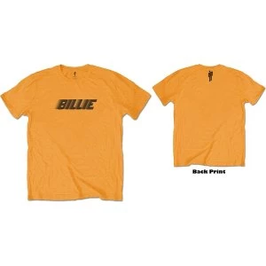 image of Billie Eilish - Racer Logo & Blohsh Unisex Large T-Shirt - Orange