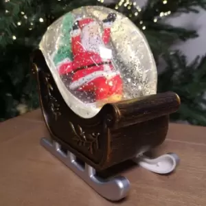Image of 17cm Premier Dual Power Christmas Water Spinner Sleigh Design Santa Scene