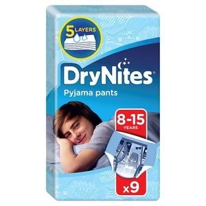 image of Huggies DryNites 8-15 Years Boys Pyjama Pants x 9