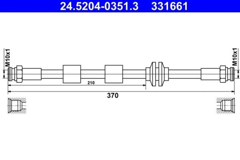 Image of Brake hose ATE 24.5204-0351.3