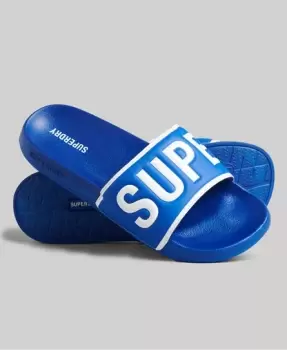 image of Superdry Mens Code Core Pool Sliders Blue / Royal/optic - Size: S