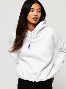 Image of Superdry Elite Crop Hoodie - White, Size 16, Women