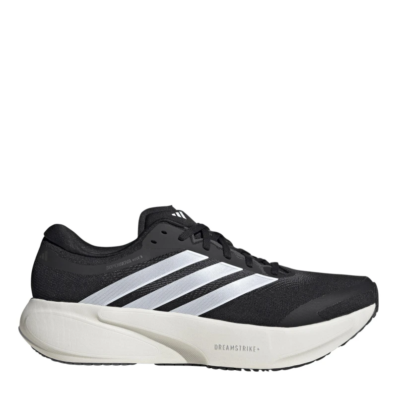 Image of adidas Mens adidas Supernova Rise 3 Road Running Shoes Black/White male 7 (40.7)