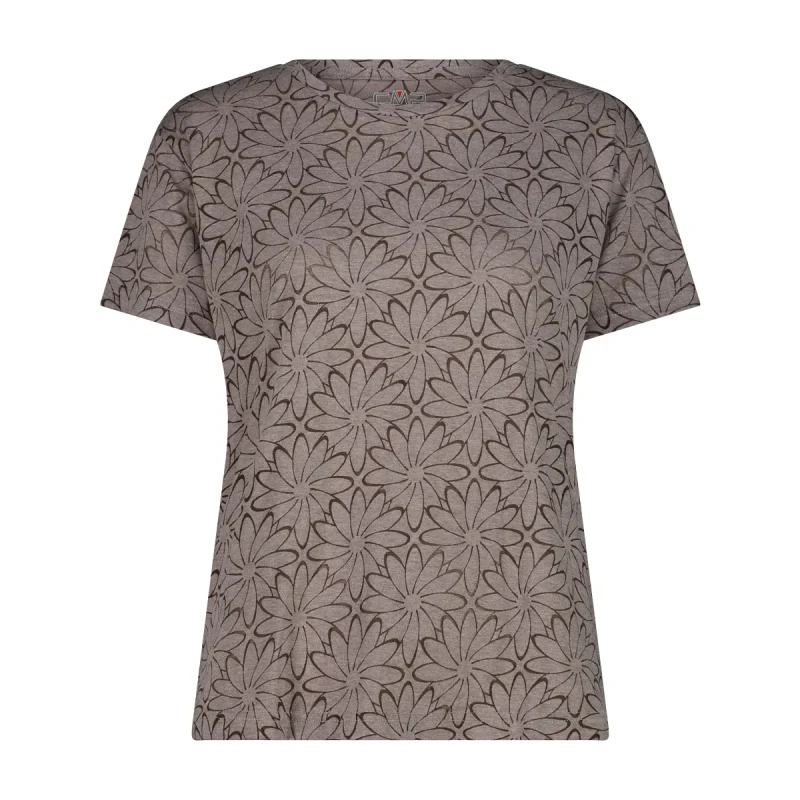 Image of CMP Floral Printed T-Shirt Women CMP Gris Female 2XS