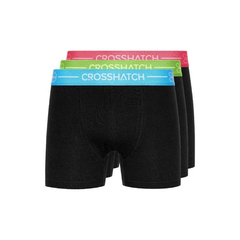 Image of Crosshatch Crosshatch Men Astral Bright Boxers 3pk in Black Size: Small Black S Male 5059294564472