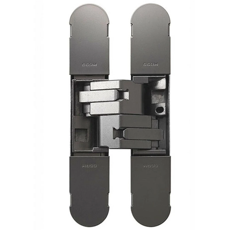 Image of Loops 134 x 24mm Concealed Medium Duty Hinge Fits Unrebated Doors Matt Nickel Metallics