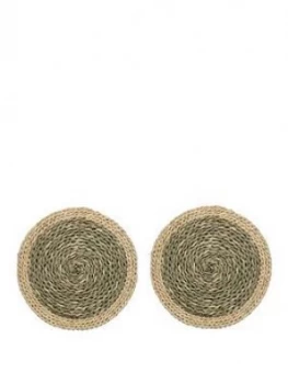 Image of Creative Tops Naturals Woven Grass Placemats In Green ; Set Of 2