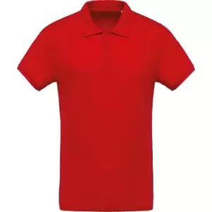 image of Kariban Mens Organic Pique Polo Shirt (M) (Red)