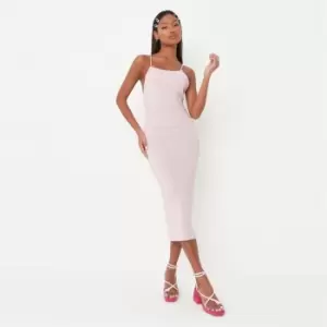 Missguided Pearl Strap Midaxi Dress - Pink