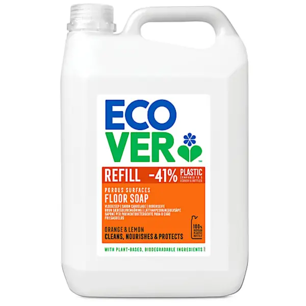 image of Ecover Floor Soap Liquid Refill Orange & Lemon 5L