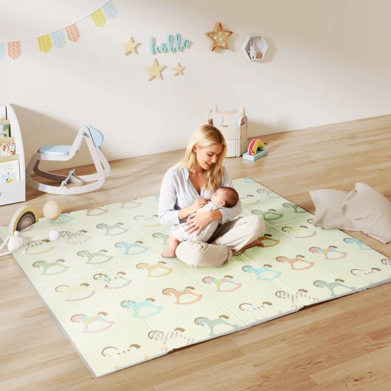 Image of AIYAPLAY Baby Play Mat Double-Sided, Kids Crawling Mat for Toddlers Multicolor Unisex