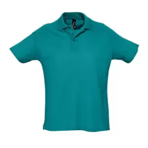 Image of SOLS Mens Summer II Pique Short Sleeve Polo Shirt (L) (Duck Blue)