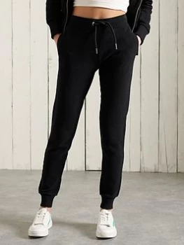 Image of Superdry Embroidered Vintage Logo Organic Jogger - Black, Size 12, Women