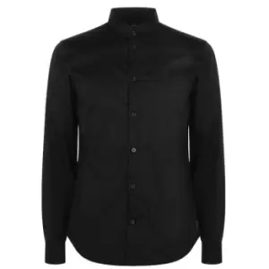 Image of Armani Exchange Stretch Poplin Shirt - Black