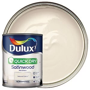 Image of Dulux Quick Dry Natural Calico Satinwood Mid Sheen Paint 750ml
